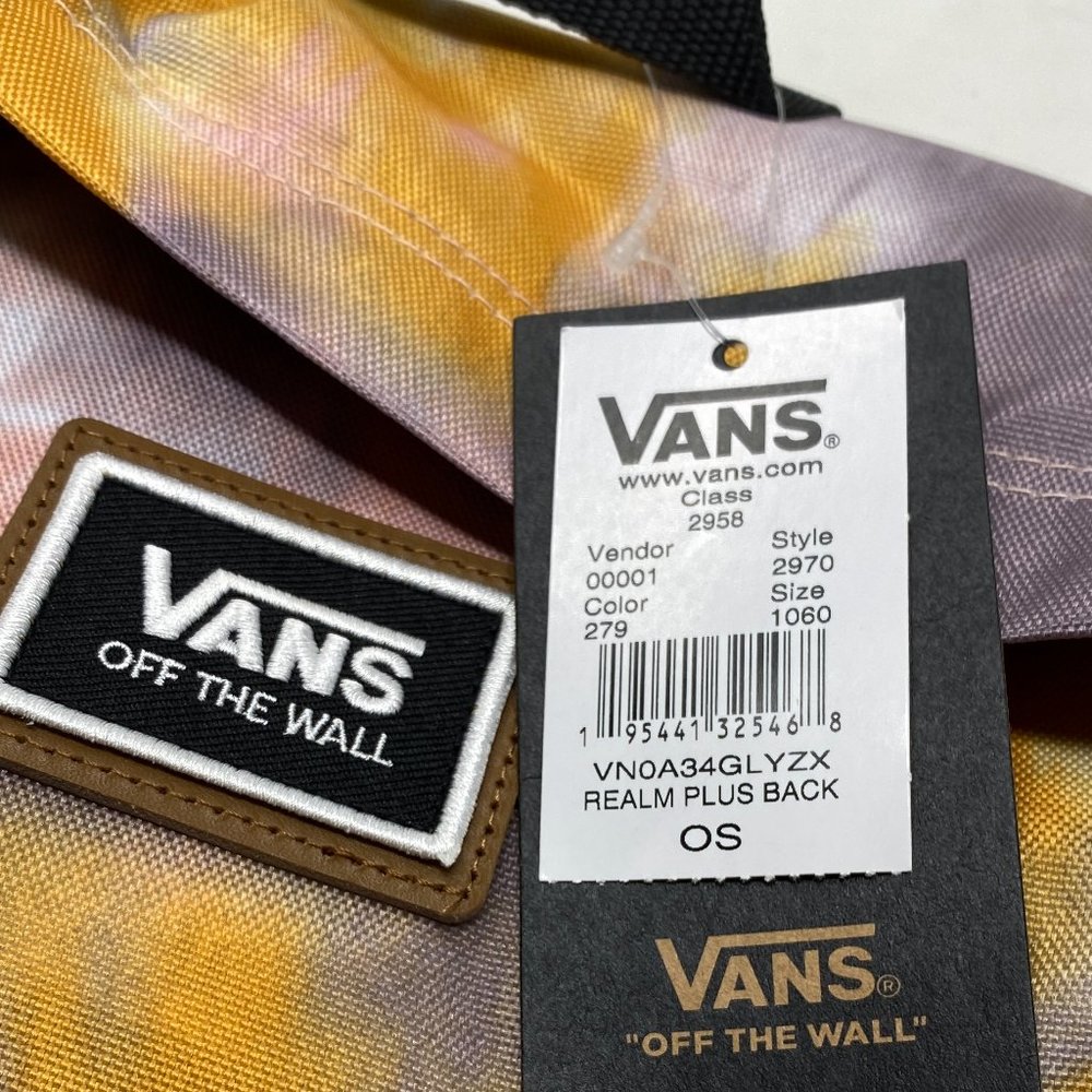 🎒SCHOOL SALE🎒Vans Realm Plus Backpack Yellow Grey Pink Canvas Zip VN0A34GLYZX - Picture 2 of 5